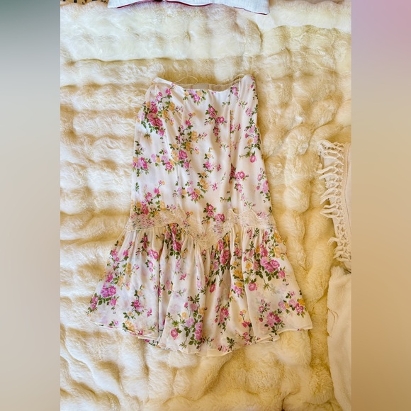 Reformation Floral Midi Dress - White and Pink - Picture 10 of 16
